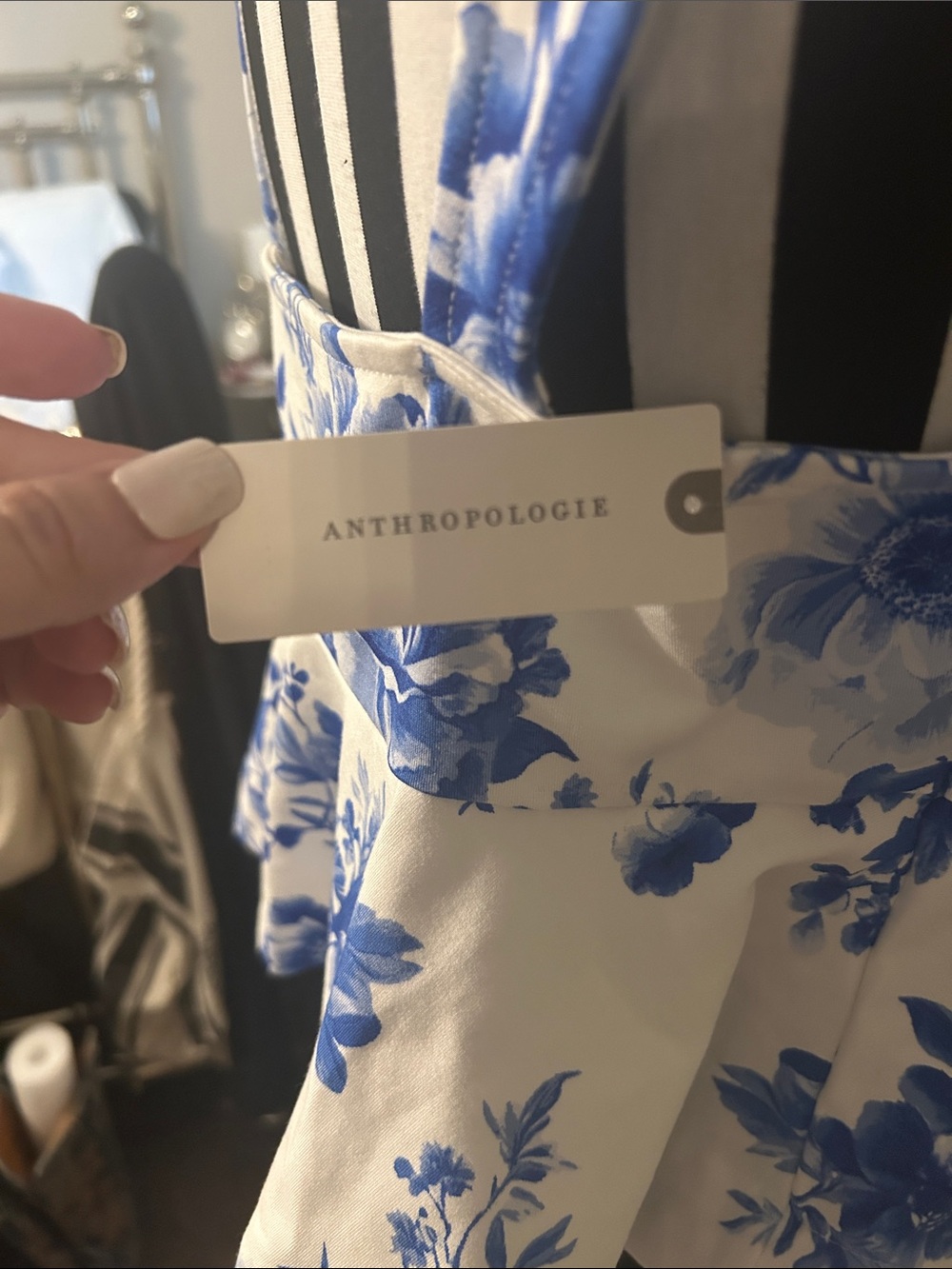 Anthropologie Maeve Blue Floral Peplum Tank Top - Women - Picture 4 of 5